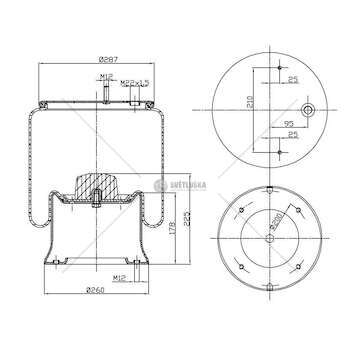 Bellow, air suspension MOLLA PN. D287/E SCHMITZ WEWELER GART