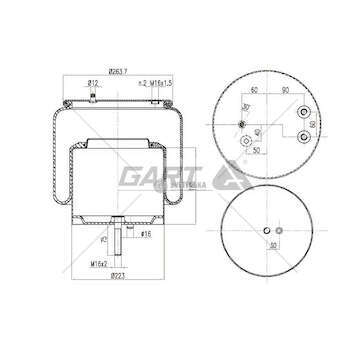 Bellow, air suspension MOLLA PN. D287/SC SCANIA V TRU GART