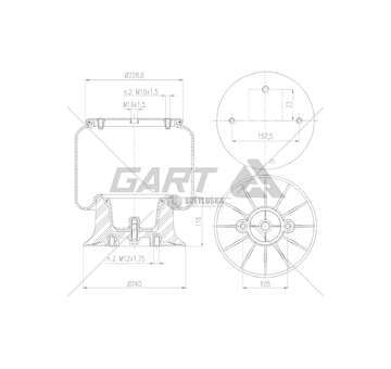 Bellow, air suspension MOLLA PN. D306 GRANNIG SCANIA 3° ASSE GART