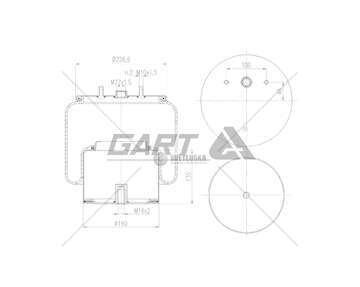 Bellow, air suspension MOLLA PN D308/C DAF GART