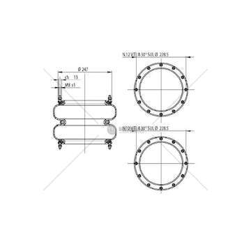Bellow, air suspension MOLLA PN. T271/2 TORPRESS 22 GART