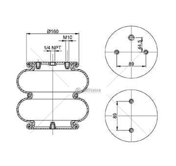 Bellow, air suspension MOLLA PN. T291/2 SAF-TRASCAR GART