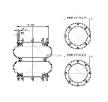 Bellow, air suspension MOLLA PN. T291/2 TORPRESS 20 GART