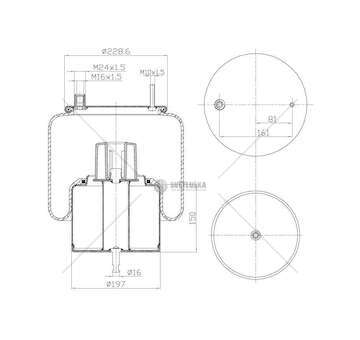 Bellow, air suspension PH II/FM/FMX II GART