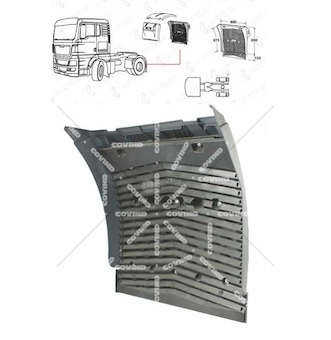Blatník s rohoží zadní - zadní díl 690mm l/p man tgs,tgx, tga 0220699_A