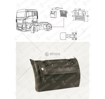 Blatník zadní l/p - zadní díl 690mm man tgs,tgx euro 6 0181931_A