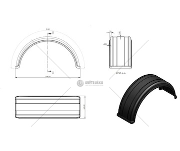 BLOTNIK PLASTIKOWY TYLNY 460MM  42U1004