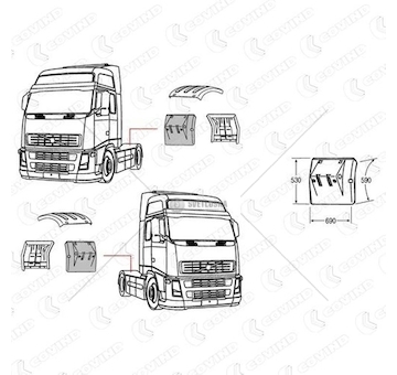 BLOTNIK TYLNY CZESC PRZEDNIA VOLVO COVIND COV/2FH/505