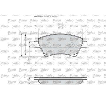 Brake Pad Set, disc brake BRAKE PADS LCV Valeo