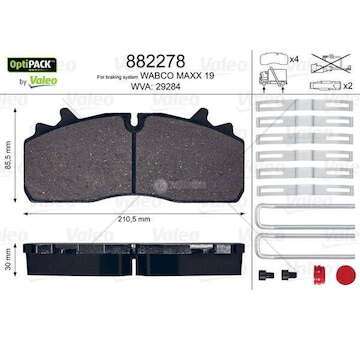 Brake Pad Set, disc brake BRAKE PADS Valeo