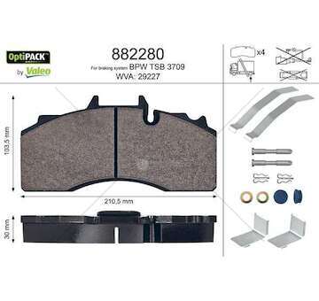 Brake Pad Set, disc brake BRAKE PADS Valeo