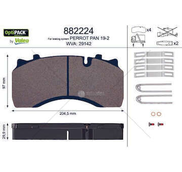 Brake Pad Set, disc brake MIDLUM/LF55 Valeo