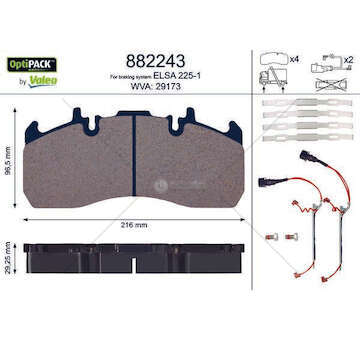 Brake Pad Set, disc brake MIDLUM/VT FL II Valeo