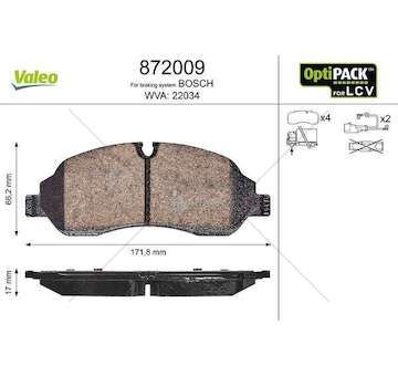 Brake Pad Set, disc brake TOURNEO/TRANSIT Valeo