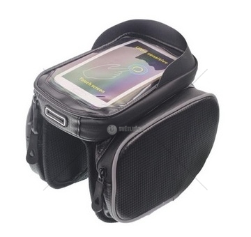 Brašna na kolo - držák telefonu na řidítka + 2 kapsy