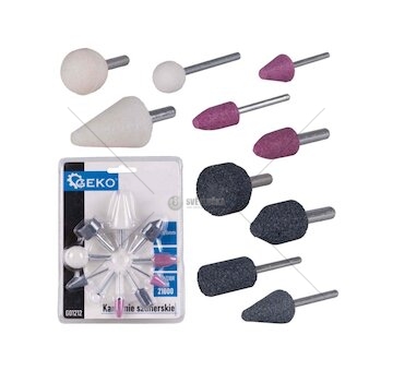Brusné nástavce na přímou brusku 3mm/6mm 10ks GEKO