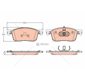 Brzdové destičky citroen jumpy 07> přední 16> WTRW GDB2169