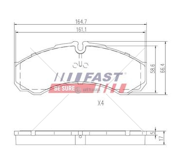 Brzdové destičky iveco daily 00> přední bez sensor 29l / 35c / 35s / 40c / 50c ft29091