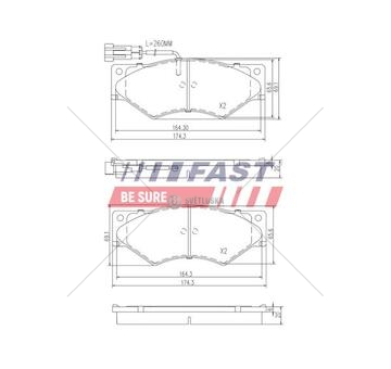 Brzdové destičky iveco daily 90> přední 2- senzory 59.12  >96 ft29060_c
