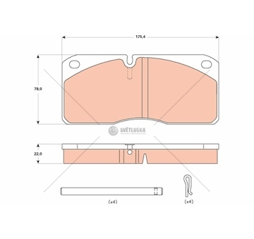Brzdové destičky iveco eurocargo přední / zadní WTRW GDB5058