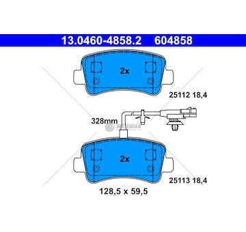 Brzdové destičky renault master iii 10> vzad 2.3 dci WATE 13.0460-4858.2