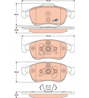 Brzdové destičky renault megane cc 10> přední WTRW GDB1789