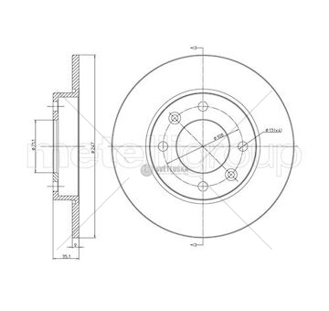 Brzdový kotouč citroen berlingo 96> 1.6 hdi 90 05> WMET 23-0567C