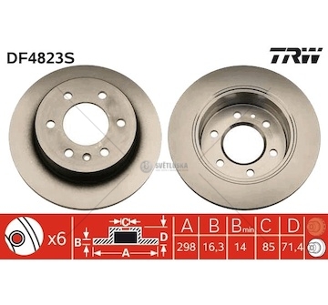Brzdový kotouč mercedes sprinter 06> 906 zadní l/p df4823s