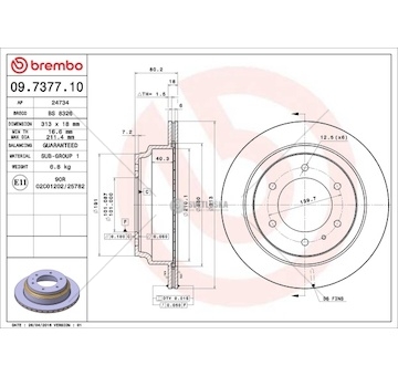 Brzdový kotouč - opel frontera tył 09.7377.10