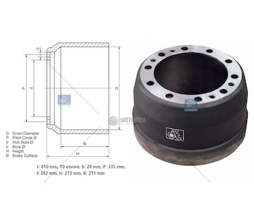 Buben brzdový 410x273 volvo fh/fm, bus b10b/b12/b7 0278515_A