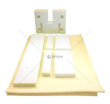 Čalounění střechy kompletně potaženo-molitan+modrý semiš/látka | 6211-7922.2