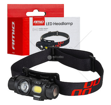 Čelovka LED XPG+COB 1200mAh (BATT) AMIO-04662