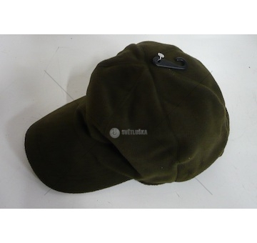 Čepice fleece s kšiltem Wende zelená, se signálním rubem