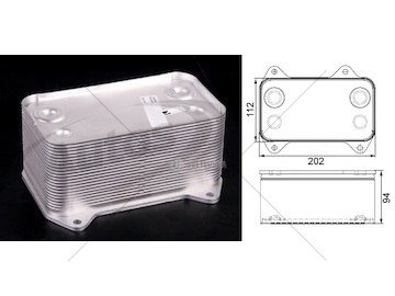 Chladič oleje 206x116x95 daf xf95 motor xe280/315/355/380 c 0116942_A