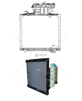 Chladič vody 938x845x42 s rámem a expanzní nádobou man tga, tgx, tgs, f2000 0212988_A