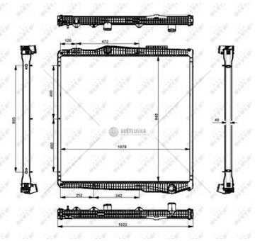 Chladič vody 940x1060x43 s rámem scania l,p,g,r,s euro 6 od 09.2016/ p,g,r,t euro 5 0300909_A