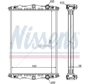Chladič vody DAF 55LF 750*529*58 bez rámu