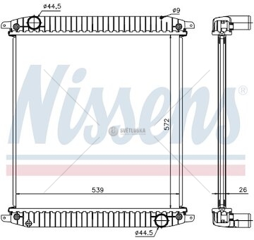 Chladič vody IVECO EUROCARGO 572x539x26 kompl.