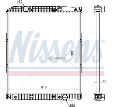 Chladič vody MB Actros 902x810x40 bez rámu