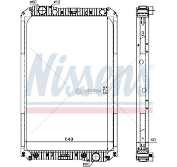 Chladič vody MB Axor  975x649x40 kompl.