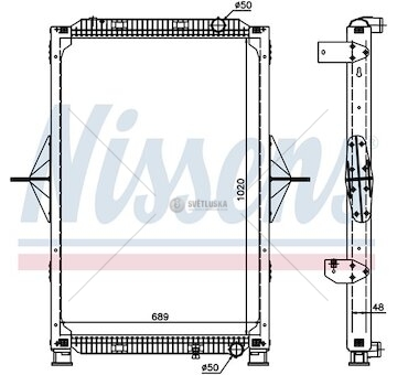 Chladič vody Renault MAGNUM (05-) 1020x708x48 kompl.