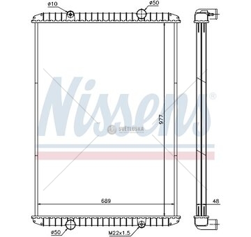 Chladič vody Renault MAGNUM (90-) 977x689x48 bez rámu