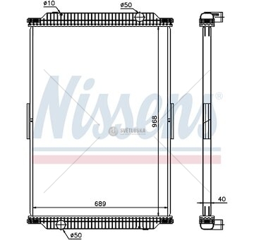 Chladič vody Renault Premium (00-) 968x689x40 bez rámu