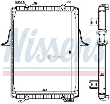 Chladič vody Renault RVI KERAX (97-) 915x689x48