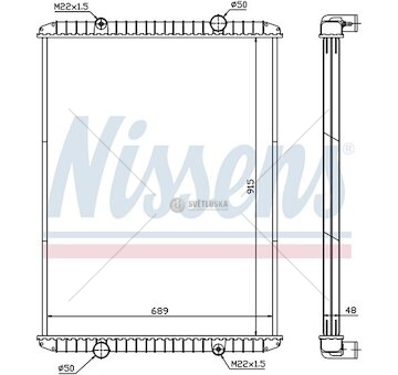 Chladič vody Renault RVI KERAX (97-)  915x689x48 bez rámu