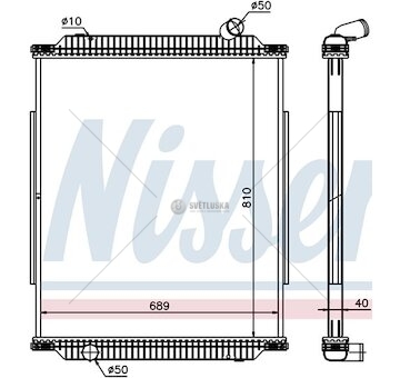 Chladič vody Renault RVI PREMIUM (00-) 810x689x40 bez rámu