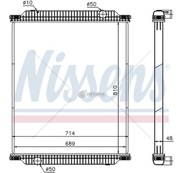 Chladič vody Renault RVI PREMIUM (00-) 810x708x48 bez rámu