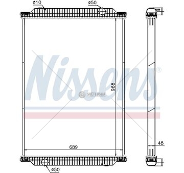 Chladič vody Renault RVI PREMIUM (00-) 968x689x48 bez rámu