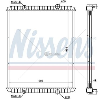Chladič vody Renault RVI PREMIUM (96-) 826x689x48