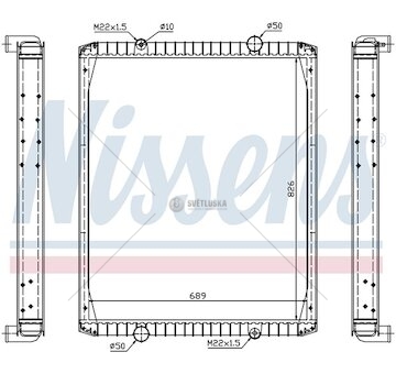 Chladič vody Renault RVI PREMIUM (96-) 826x689x48